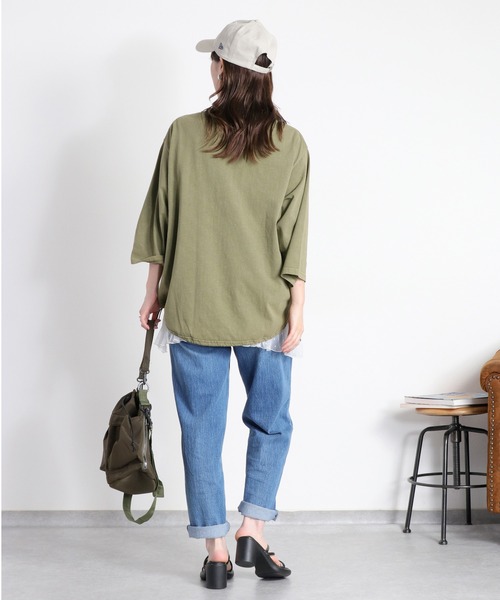 cepo(セポ)の「裾ドロスト 7分袖Tee(Tシャツ/カットソー・レディース・オフホワイト/レッド/カーキ/ブラック・M)」の20枚目の写真