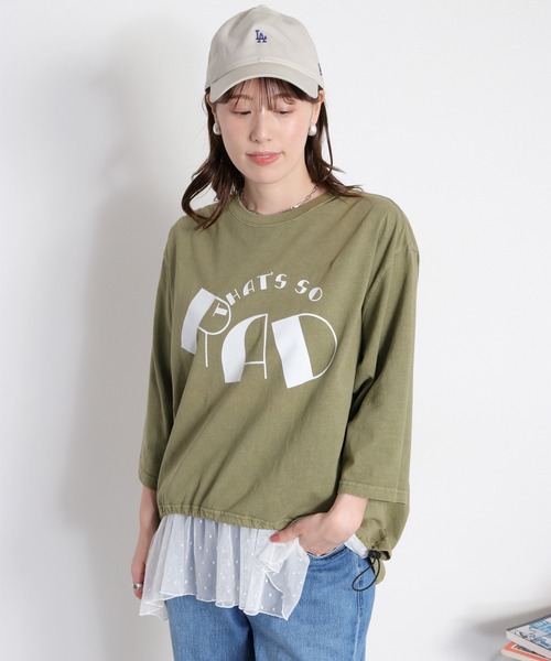 cepo(セポ)の「裾ドロスト 7分袖Tee(Tシャツ/カットソー・レディース・オフホワイト/レッド/カーキ/ブラック・M)」の11枚目の写真