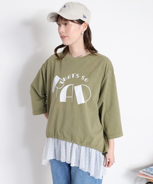 cepo(セポ)の「裾ドロスト 7分袖Tee(Tシャツ/カットソー・レディース・オフホワイト/レッド/カーキ/ブラック・M)」の12枚目の写真