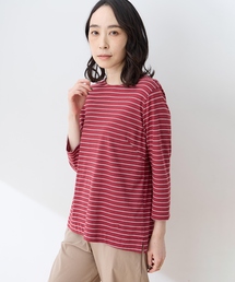 ラメボーダー7分袖Tシャツ