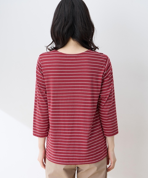 DECOY SINCE 1981(デコイシンスイチキュウハチイチ)の「ラメボーダー7分袖Tシャツ(Tシャツ/カットソー・レディース・ネイビー/レッド・M/L)」の5枚目の写真