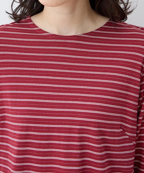 DECOY SINCE 1981(デコイシンスイチキュウハチイチ)の「ラメボーダー7分袖Tシャツ(Tシャツ/カットソー・レディース・ネイビー/レッド・M/L)」の11枚目の写真