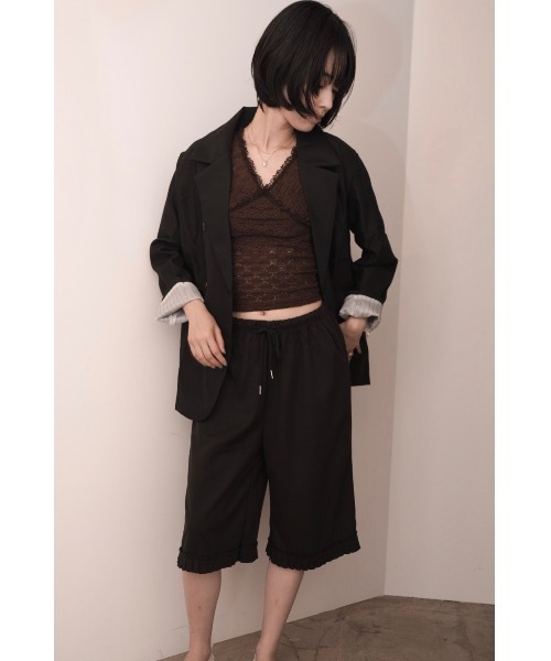 SALTMINT(ソルトミント)の「ダブルボタン オーバーサイズジャケット(ノーカラージャケット・レディース・ブラック/ブラウン/アイボリー・FREE)」の8枚目の写真