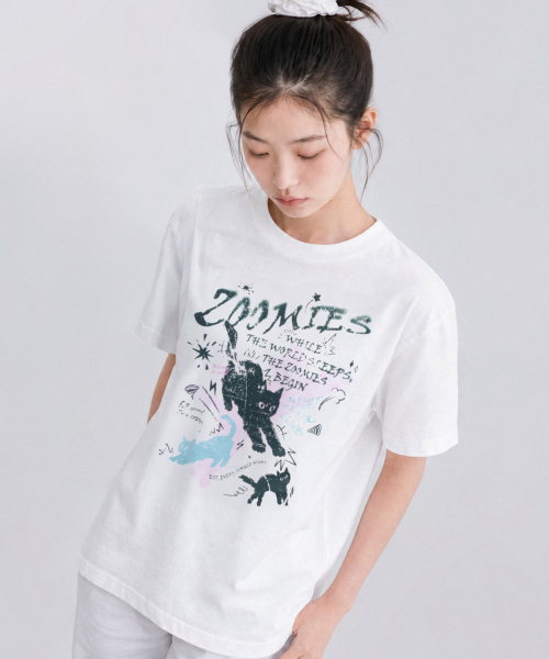 Between A and B（ビトウィーンエイアンドビー）の「ジュミズ ルーズフィットTシャツ [ホワイト]（Tシャツ/カットソー・レディース・ホワイト・FREE）」の3枚目の写真