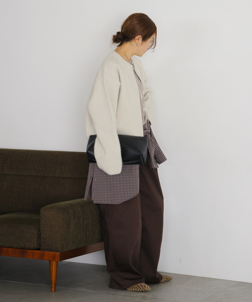 JOURNAL STANDARD(ジャーナルスタンダード)の「DOUBLE FACE ニットジャケット(カーディガン/ボレロ・レディース・ライトグレー/チャコールグレー・LARGE/SMALL)」の15枚目の写真