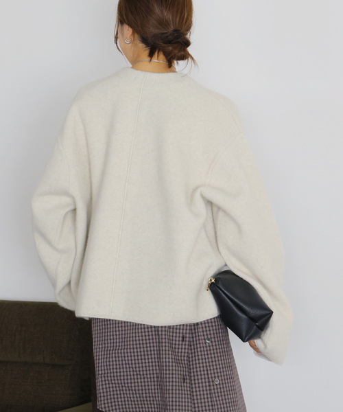 JOURNAL STANDARD(ジャーナルスタンダード)の「DOUBLE FACE ニットジャケット(カーディガン/ボレロ・レディース・ライトグレー/チャコールグレー・LARGE/SMALL)」の20枚目の写真