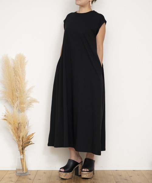 JOCOSA（ジョコサ）の「【選べる袖タイプ】ポケット付き Aライン ワンピース（ワンピース・レディース・ブラック/ブラック系その他・S/M）」の11枚目の写真