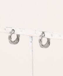 SPINNS | 1.5㎝メタルシルバーミニフープイヤリング/クラッシュループ(イヤリング)