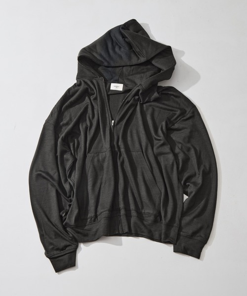 WRAPINKNOT（ラッピンノット）の「【WRAPINKNOT/ラッピンノット】Zip Hoodie（パーカー・メンズ・ブラック/ダークグレー・3/2）」の2枚目の写真