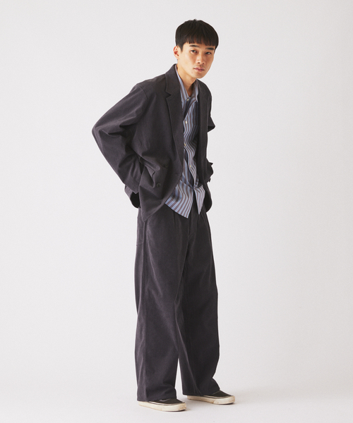 JOURNAL STANDARD relume（ジャーナルスタンダード　レリューム）の「テック ”SOLOTEX(R)” コーデュロイ ワイドイージー スラックス（その他パンツ・メンズ・チャコールグレー/ブラック/ブラウン/ベージュ系その他/ダークブルー・MEDIUM/LARGE）」の9枚目の写真