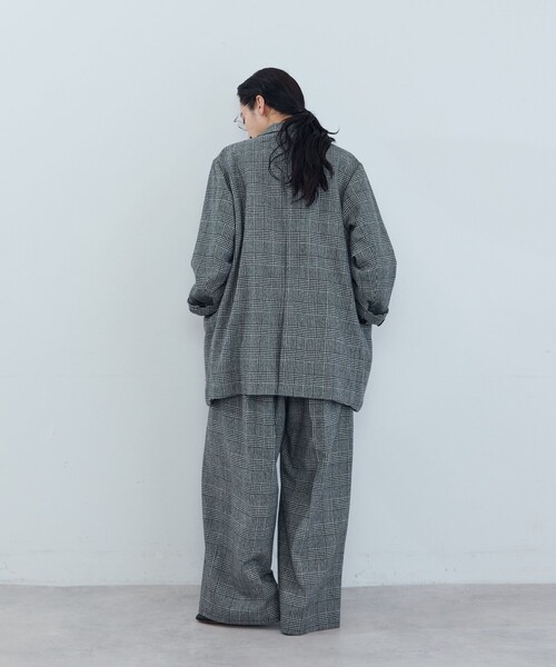 ADIEU TRISTESSE(アデュートリステス)の「《石上美津江さんコラボ》ウールチェックジャケット(テーラードジャケット・レディース・ブラック系その他/ブラウン系その他・L/M)」の6枚目の写真
