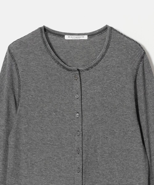 BEAUTY&YOUTH UNITED ARROWS(ビューティーアンドユースユナイテッドアローズ)の「毛セルロースブレンド クルーネック カーディガン/ボーダー(カーディガン/ボレロ・レディース・その他1・FREE)」の3枚目の写真