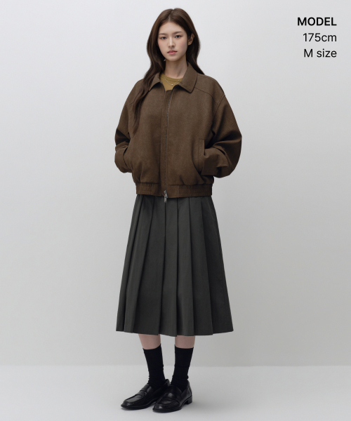 MUSINSA STANDARD WOMAN（ムシンサスタンダードウーマン）の「ウィメンズマット合成皮革ブルゾンジャケット[ブラウン]（ブルゾン・レディース・その他・SMALL/MEDIUM/LARGE）」の2枚目の写真