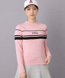 ラインロゴニットモックネックプルオーバー