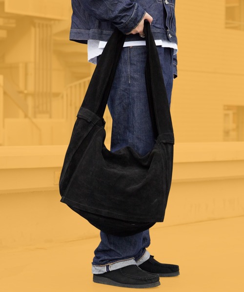 SEVEN BY SEVEN(セブンバイセブン)の「SEVEN BY SEVEN/セブン バイ セブン LEATHER SHOULDER BAG 本革 レザー スウェード スプリットレザー シーズンレス ショルダーバック 大容量 2026秋服(ショルダーバッグ・メンズ・ブラック/ネイビー・FREE)」の2枚目の写真