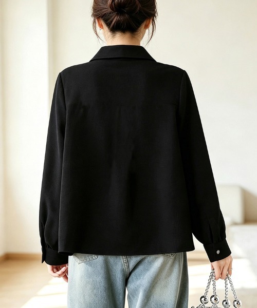 ONEP STAR(ワンピスター)の「アシンメトリーティアードフリル長袖シャツ(シャツ/ブラウス・レディース・ブラック・X-LARGE/LARGE)」の10枚目の写真