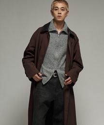 SINSS（シンス）の「Goat leather collar coat / ゴートレザーカラーコート（ステンカラーコート）」