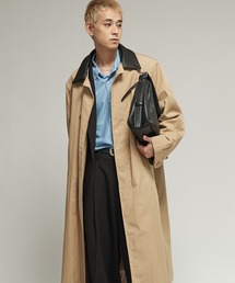 SINSS（シンス）の「Goat leather collar coat / ゴートレザーカラーコート（ステンカラーコート）」