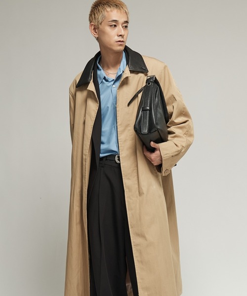 Goat leather collar coat / ゴートレザーカラーコート（ステンカラー