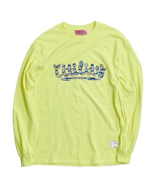 EFFECTEN(エフェクテン)の「mlt5867-Tiger camo basic logo L-S Tee ロングスリーブTシャツ(efsc-22)(Tシャツ/カットソー・メンズ・イエロー系その他/ブラック/アッシュ・M/XL/L)」の1枚目の写真