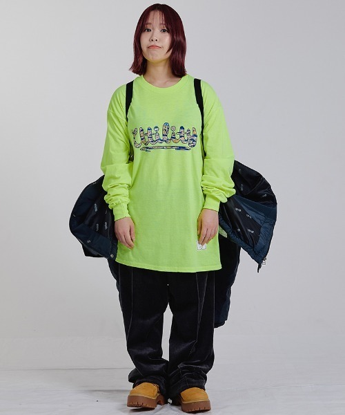 EFFECTEN(エフェクテン)の「mlt5867-Tiger camo basic logo L-S Tee ロングスリーブTシャツ(efsc-22)(Tシャツ/カットソー・メンズ・イエロー系その他/ブラック/アッシュ・M/XL/L)」の6枚目の写真