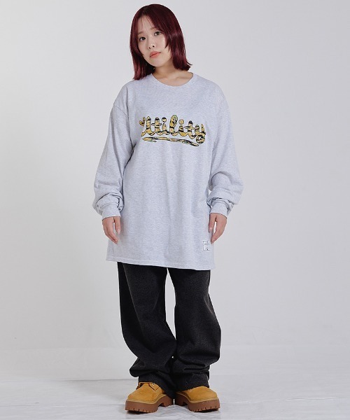 EFFECTEN(エフェクテン)の「mlt5867-Tiger camo basic logo L-S Tee ロングスリーブTシャツ(efsc-22)(Tシャツ/カットソー・メンズ・イエロー系その他/ブラック/アッシュ・M/XL/L)」の7枚目の写真