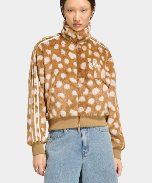 adidas(アディダス)の「【adidas/アディダス】ANIMAL PRINT FIREBIRD JACKET/アニマルジャケット/アニマル柄/ボア/アウター/ジャケット(ブルゾン・レディース・ブラウン・フリー)」の1枚目の写真