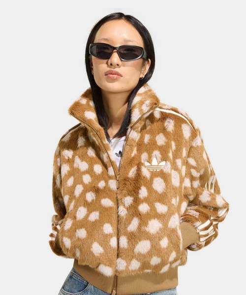 adidas(アディダス)の「【adidas/アディダス】ANIMAL PRINT FIREBIRD JACKET/アニマルジャケット/アニマル柄/ボア/アウター/ジャケット(ブルゾン・レディース・ブラウン・フリー)」の3枚目の写真