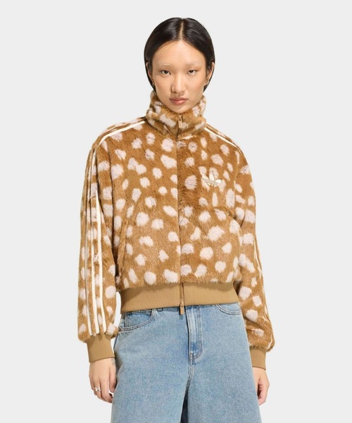 adidas(アディダス)の「【adidas/アディダス】ANIMAL PRINT FIREBIRD JACKET/アニマルジャケット/アニマル柄/ボア/アウター/ジャケット(ブルゾン・レディース・ブラウン・フリー)」の4枚目の写真