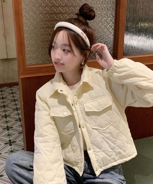 AVYL（アヴィル）の「ダイヤキルティングショートブルゾン（ブルゾン・レディース・ブラック/ホワイト・M）」の2枚目の写真
