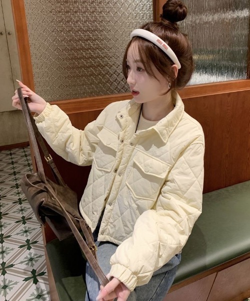 AVYL（アヴィル）の「ダイヤキルティングショートブルゾン（ブルゾン・レディース・ブラック/ホワイト・M）」の7枚目の写真