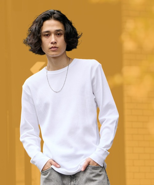 HANES(ヘインズ)の「Hanes/ヘインズ THERMALCREWNECK LS Tシャツ ワッフル ロンT ロングスリーブ サーマルT メンズ レディース 2026年秋冬 秋服 冬服(Tシャツ/カットソー・メンズ・ホワイト/ブラック/グレー・S/M/L/XL)」の1枚目の写真