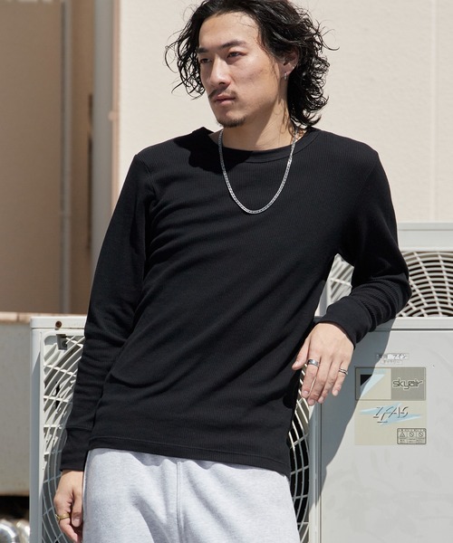 HANES(ヘインズ)の「Hanes/ヘインズ THERMALCREWNECK LS Tシャツ ワッフル ロンT ロングスリーブ サーマルT メンズ レディース 2026年秋冬 秋服 冬服(Tシャツ/カットソー・メンズ・ホワイト/ブラック/グレー・S/M/L/XL)」の14枚目の写真