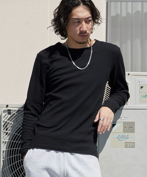 HANES(ヘインズ)の「Hanes/ヘインズ THERMALCREWNECK LS Tシャツ ワッフル ロンT ロングスリーブ サーマルT メンズ レディース 2026年秋冬 秋服 冬服(Tシャツ/カットソー・メンズ・ホワイト/ブラック/グレー・S/M/L/XL)」の13枚目の写真