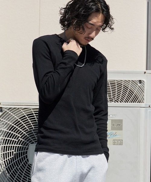 HANES(ヘインズ)の「Hanes/ヘインズ THERMALCREWNECK LS Tシャツ ワッフル ロンT ロングスリーブ サーマルT メンズ レディース 2026年秋冬 秋服 冬服(Tシャツ/カットソー・メンズ・ホワイト/ブラック/グレー・S/M/L/XL)」の11枚目の写真
