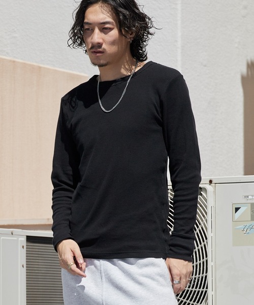 HANES(ヘインズ)の「Hanes/ヘインズ THERMALCREWNECK LS Tシャツ ワッフル ロンT ロングスリーブ サーマルT メンズ レディース 2026年秋冬 秋服 冬服(Tシャツ/カットソー・メンズ・ホワイト/ブラック/グレー・S/M/L/XL)」の10枚目の写真