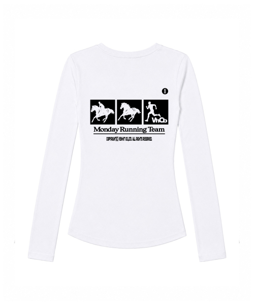 VENHIT(ベンヒット)の「MRH スリムフィット ロングスリーブ(Tシャツ/カットソー・レディース・ホワイト/ブラック/グリーン/ミント/クリーム・SMALL/MEDIUM/LARGE)」の9枚目の写真