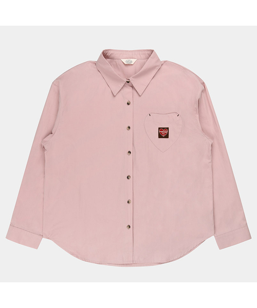 PIGMENT(ピグメント)の「ハートパッチラベルシャツ/シャツ (KYNB2606004)(シャツ/ブラウス・レディース・アイボリー/ネイビー/ピンク・FREE)」の3枚目の写真