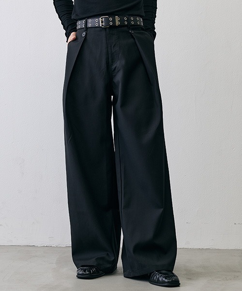 Shoowtime（ショウタイム）の「Military In-Tuck Wide Slacks / ミリタリー インタック ワイドスラックス（スラックス・メンズ・ブラック・X-LARGE/MEDIUM/SMALL）」の5枚目の写真