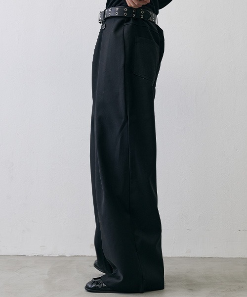 Shoowtime（ショウタイム）の「Military In-Tuck Wide Slacks / ミリタリー インタック ワイドスラックス（スラックス・メンズ・ブラック・X-LARGE/MEDIUM/SMALL）」の6枚目の写真