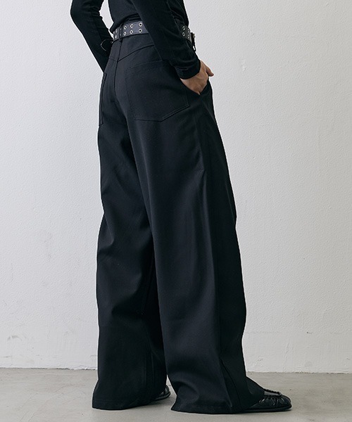 Shoowtime（ショウタイム）の「Military In-Tuck Wide Slacks / ミリタリー インタック ワイドスラックス（スラックス・メンズ・ブラック・X-LARGE/MEDIUM/SMALL）」の8枚目の写真