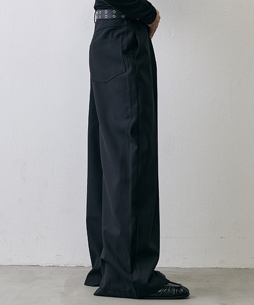 Shoowtime（ショウタイム）の「Military In-Tuck Wide Slacks / ミリタリー インタック ワイドスラックス（スラックス・メンズ・ブラック・X-LARGE/MEDIUM/SMALL）」の9枚目の写真