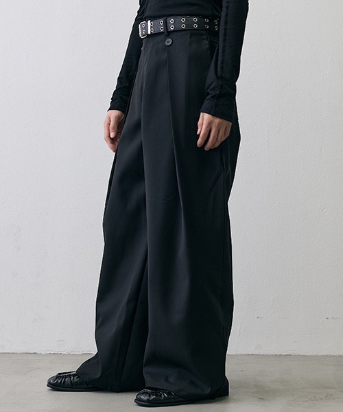 Shoowtime（ショウタイム）の「Military In-Tuck Wide Slacks / ミリタリー インタック ワイドスラックス（スラックス・メンズ・ブラック・X-LARGE/MEDIUM/SMALL）」の10枚目の写真