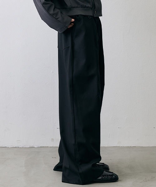 Shoowtime（ショウタイム）の「Military In-Tuck Wide Slacks / ミリタリー インタック ワイドスラックス（スラックス・メンズ・ブラック・X-LARGE/MEDIUM/SMALL）」の11枚目の写真