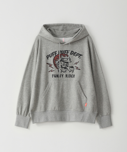 PUFF PUFF DEPT(パフパフ・デプト)の「FUNNY RIDER クロップドフーディ グレー(パーカー・レディース・その他・LARGE/MEDIUM)」の1枚目の写真
