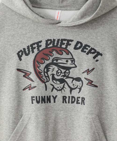 PUFF PUFF DEPT(パフパフ・デプト)の「FUNNY RIDER クロップドフーディ グレー(パーカー・レディース・その他・LARGE/MEDIUM)」の4枚目の写真