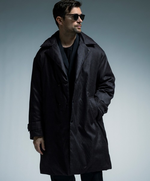 1PIU1UGUALE3 RELAX (ウノピゥウノウグァーレトレ リラックス)の「1PIU1UGUALE3 RELAX × +phenix(ウノピゥウノウグァーレトレ リラックス)ウールライクロングダウンコート / WINDSTOPPER PRODUCTS BY GORE-TEX LABS(ダウンジャケット/コート・メンズ・ブラック/ブラウン/グリーン・S/M/L/XL)」の2枚目の写真