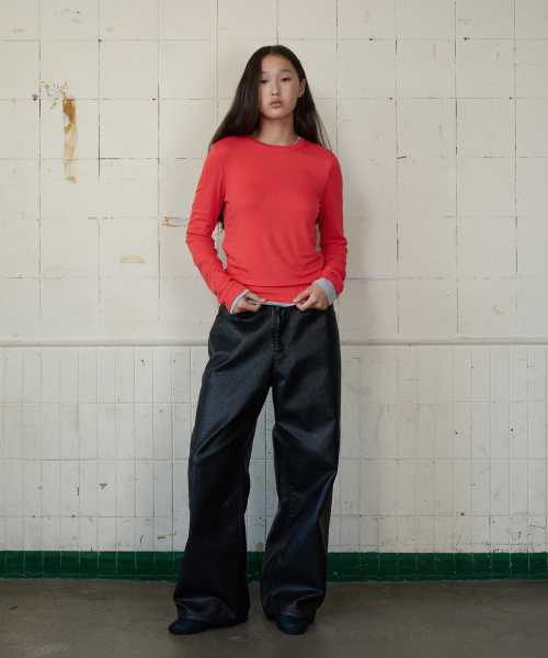 MOODBETTER(ムード ベター)の「BASIC COLOR LONG SLEEVE RED(Tシャツ/カットソー・レディース・その他・FREE)」の3枚目の写真