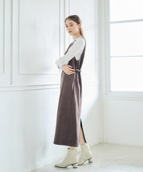 12Twelve Agenda（トゥエルブ　アジェンダ）の「フェイクスエードストレートジャンスカ（ジャンパースカート・レディース・チャコールグレー/ブラウン/グレイッシュベージュ・M）」の13枚目の写真