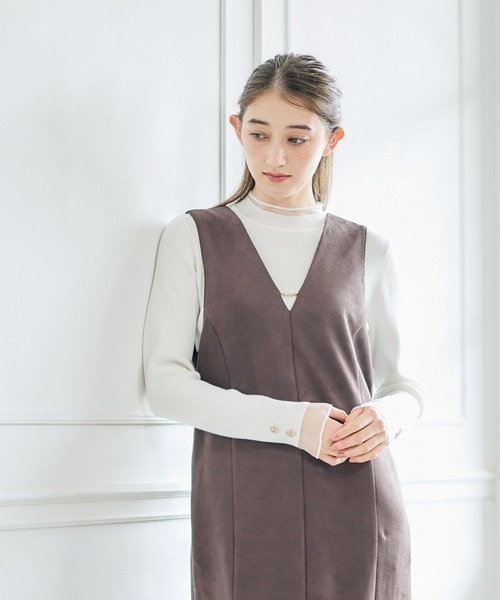 12Twelve Agenda（トゥエルブ　アジェンダ）の「フェイクスエードストレートジャンスカ（ジャンパースカート・レディース・チャコールグレー/ブラウン/グレイッシュベージュ・M）」の20枚目の写真